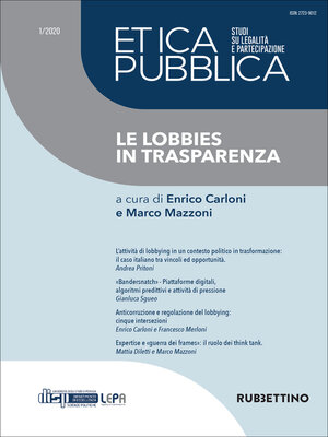 cover image of Etica Pubblica 1/2020--Studi su legalità e partecipazione
